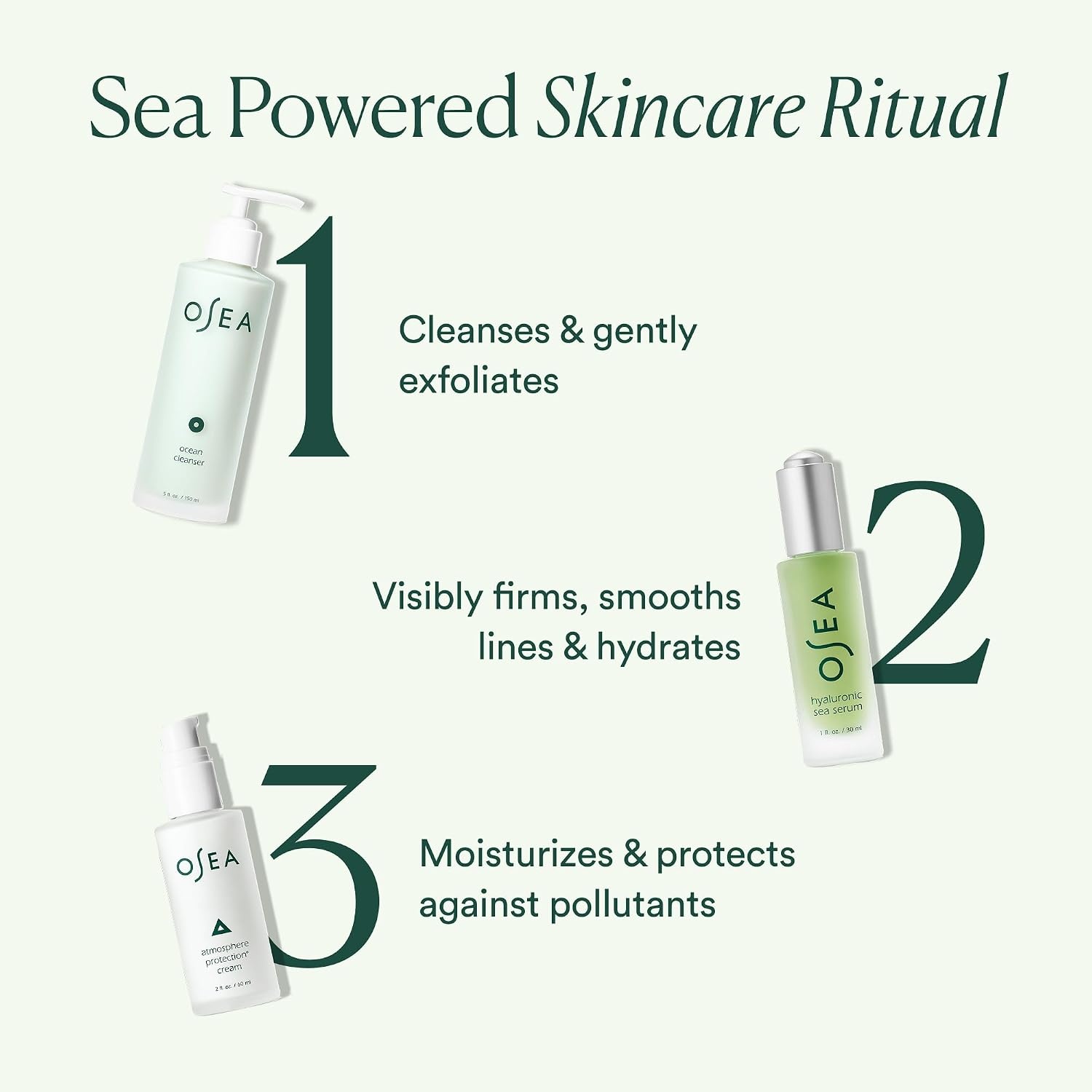 image:imageOSEA Cleanse amp Hydrate Duo Ocean Cleanser Face Cleansing Gel amp Hyaluronic Acid Sea Serum