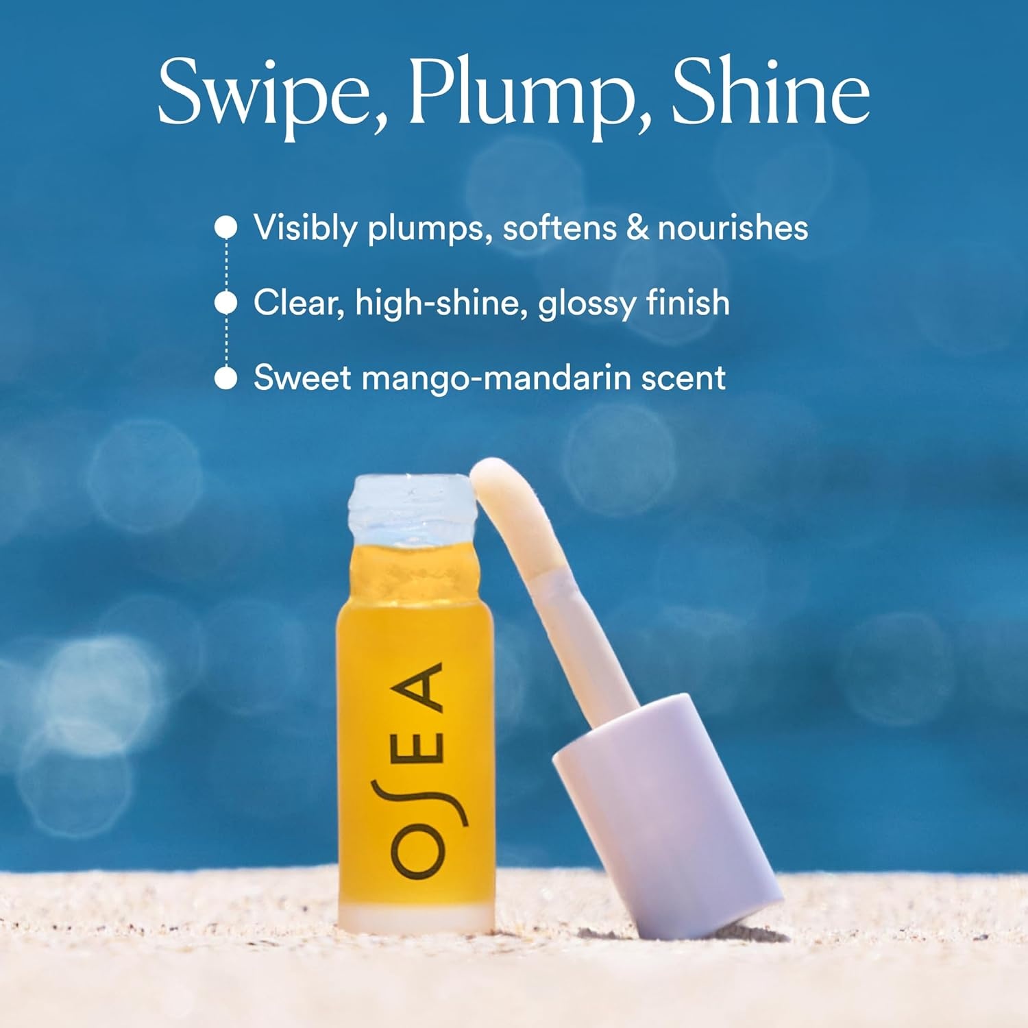 image:imageOSEA Hyaluronic Lip Oil Booster HighShine NonSticky Glossy Instant Plumping Hydration Soft Supple Lips Seaweed Meadowfoam Oil MangoMandarin Scent Vegan amp CrueltyFree