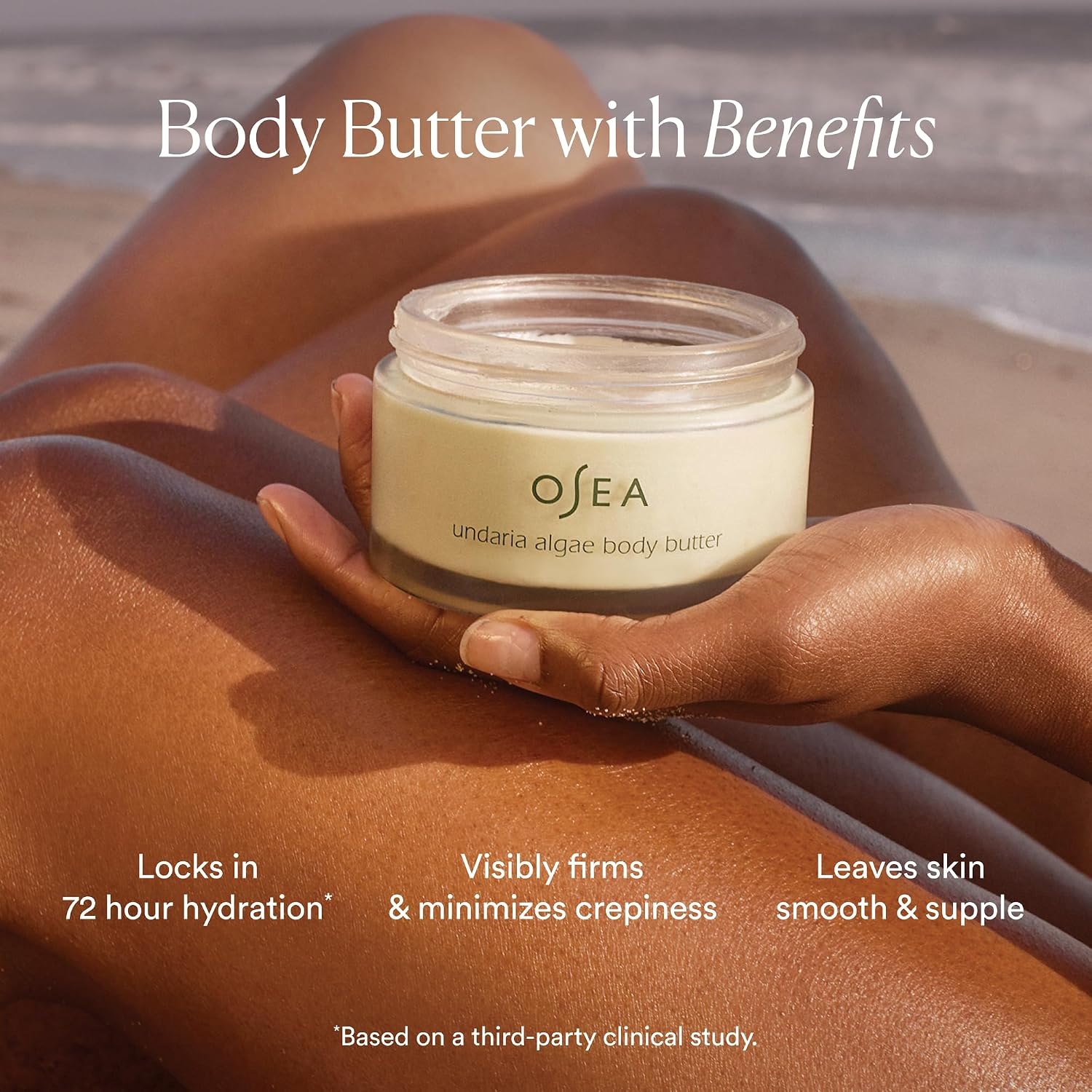 image:imageOSEA Undaria Algae Body Butter 67 oz For Dry Skin Ultra Hydrating Whipped Shea Butter Ceramides Vegan Skincare amp Clean Bodycare Thick Body Cream For Extremely Dry Crepey Skin Ultra Hydrating Dry amp Crepey Skin FirmerLooking Skin Thick Cream Texture Undaria Seaweed Clean amp VeganWhite