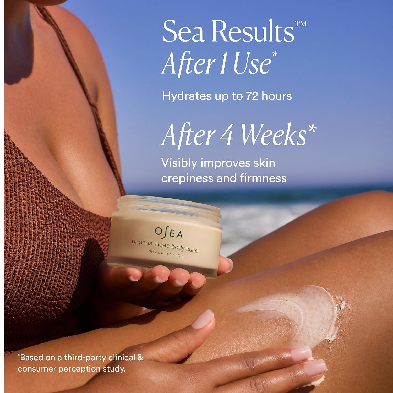image:imageOSEA Undaria Algae Body Butter 67 oz For Dry Skin Ultra Hydrating Whipped Shea Butter Ceramides Vegan Skincare amp Clean Bodycare Thick Body Cream For Extremely Dry Crepey Skin Ultra Hydrating Dry amp Crepey Skin FirmerLooking Skin Thick Cream Texture Undaria Seaweed Clean amp VeganWhite