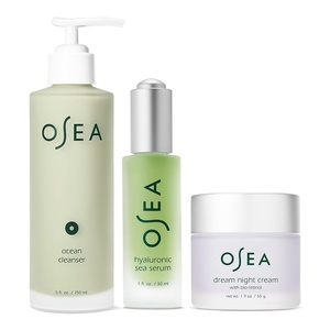 OSEA Face Hydration Trio – Ocean Cleanser Face Wash, Hyaluronic Sea Serum, & Dream Night Cream